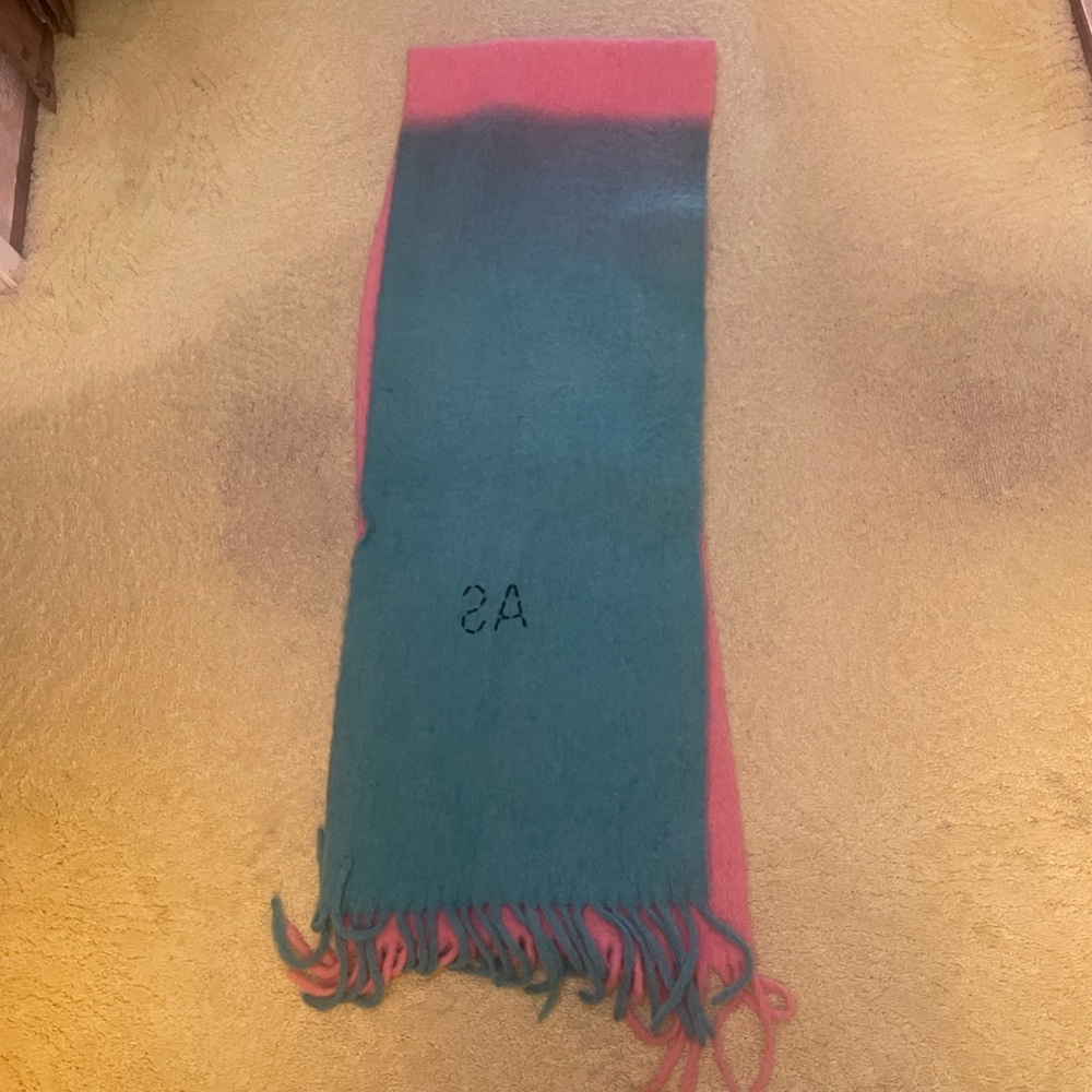 Acne Studies Pink And Green Kelow Dye Scarf View 3